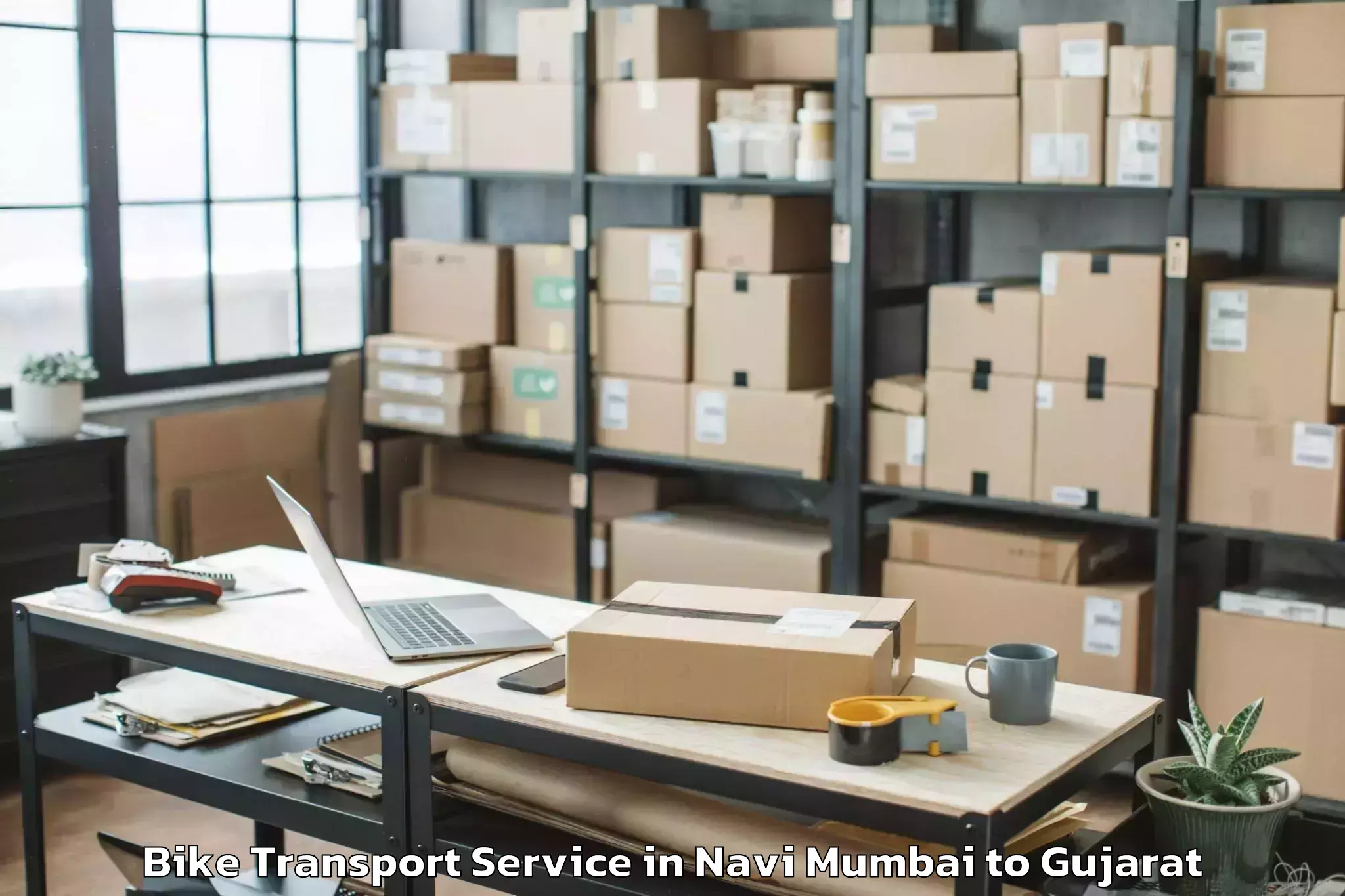 Book Navi Mumbai to Indus University Ahmedabad Bike Transport